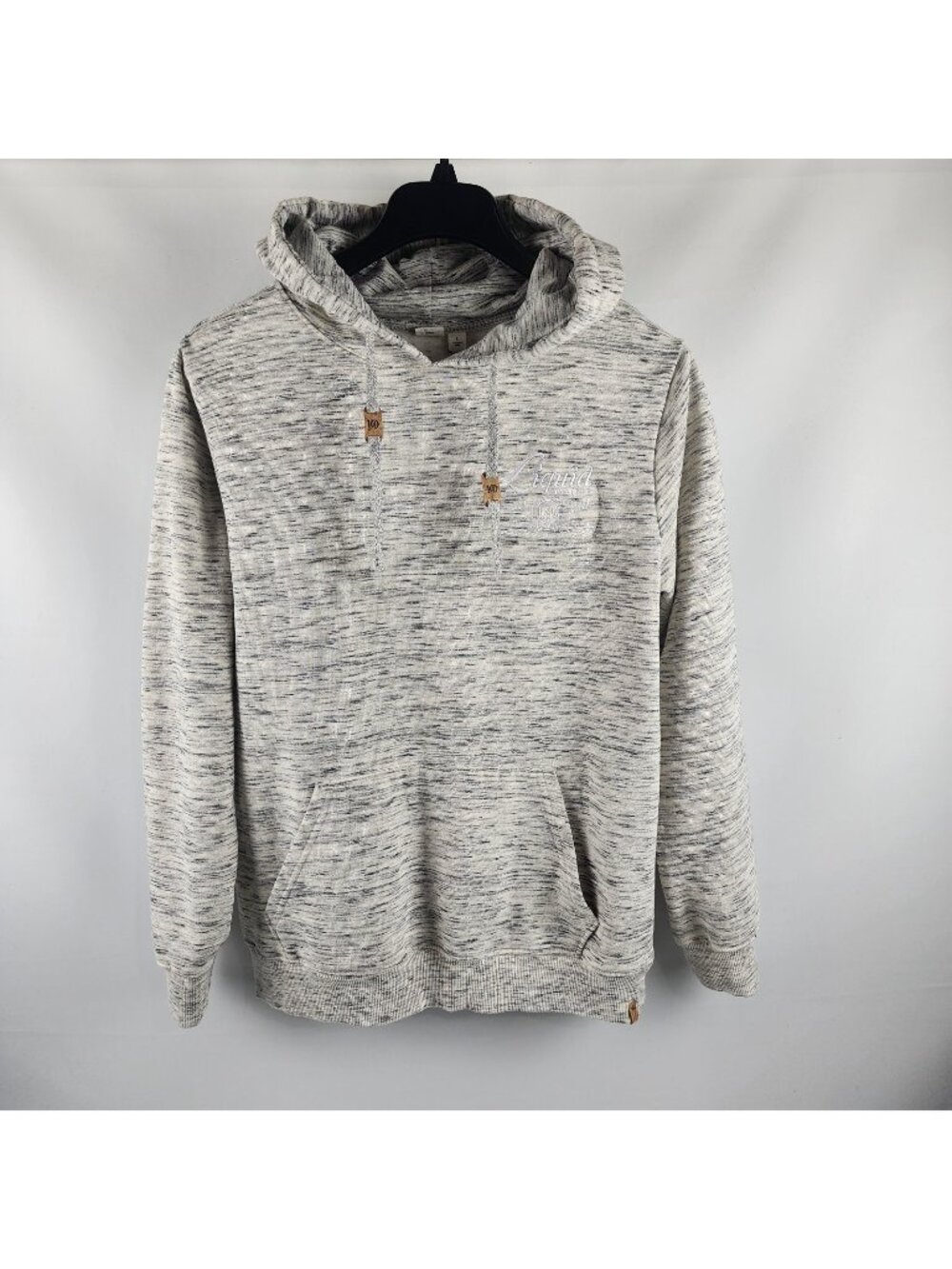 Tentree Hoodie Mens Large Gray Heathered Chest Logo Sweatshirt